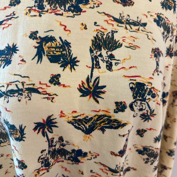 Eddie Bauer Men's Yellow Tropical Print Sweatshirt - Picture 2 of 4